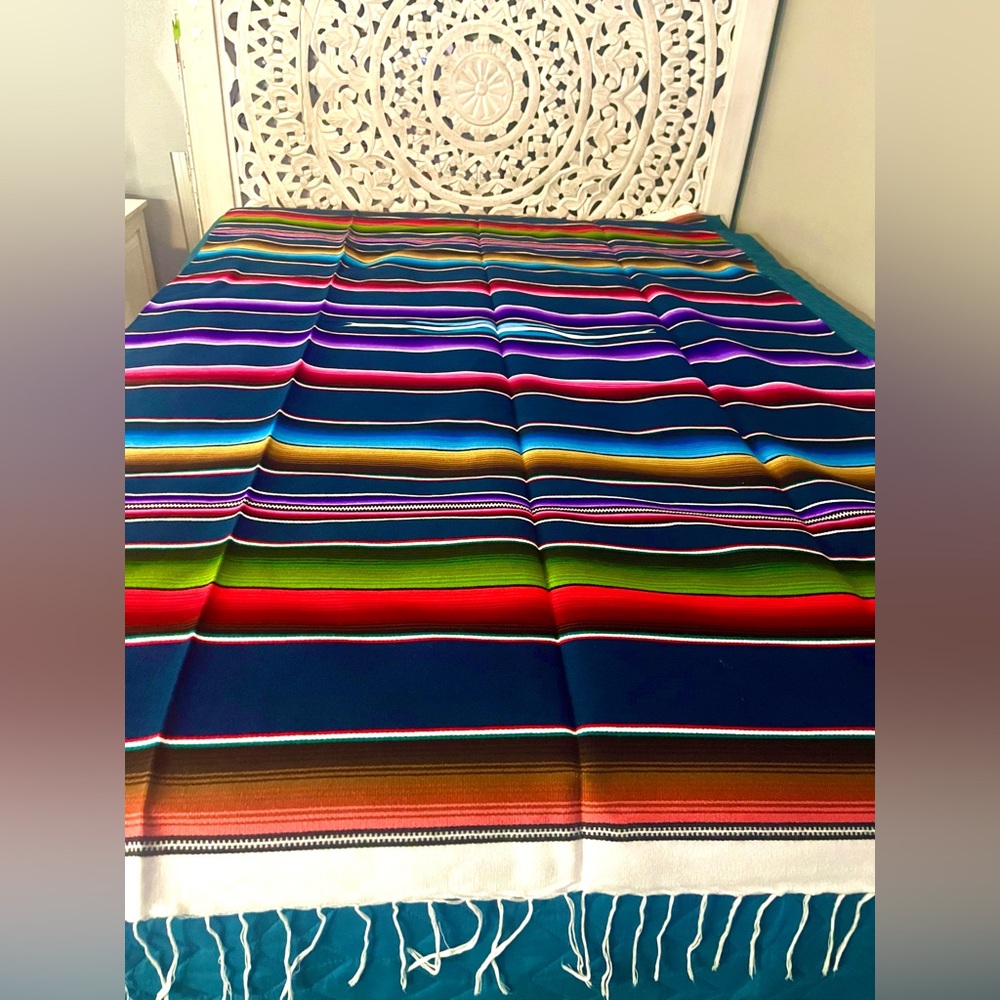 Artisan wool tribe blanket
